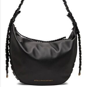NWOT Stella McCartney Black Braided Shoulder Hobo Bag